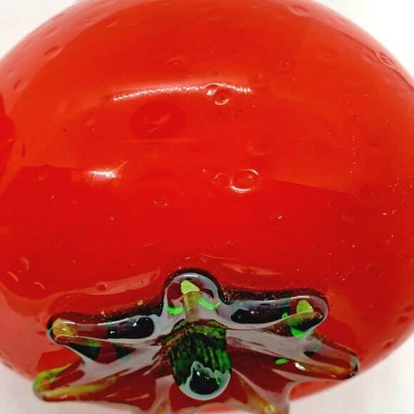 Handblown Strawberries Large Art Glass Paperweights MCM Prop Decor Photos VTG - Picture 8 of 12